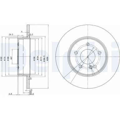 Delphi | Bremsscheibe | BG3602