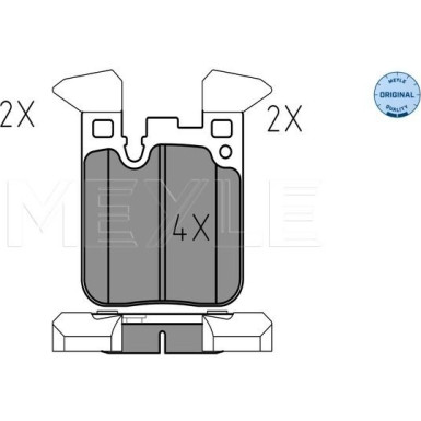 Meyle | Bremsbelagsatz, Scheibenbremse | 025 250 2916