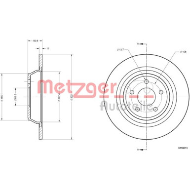 Metzger | Bremsscheibe | 6110813