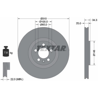 Textar | Bremsscheibe | 92275905