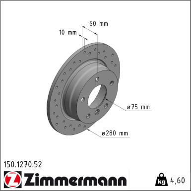 Zimmermann | Bremsscheibe | 150.1270.52