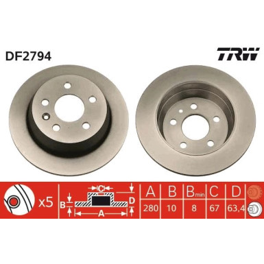 TRW | Bremsscheibe | DF2794