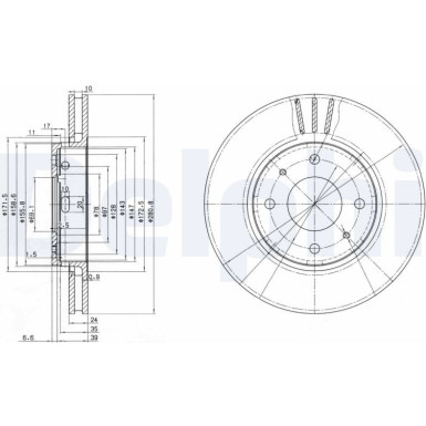 Delphi | Bremsscheibe | BG3501C