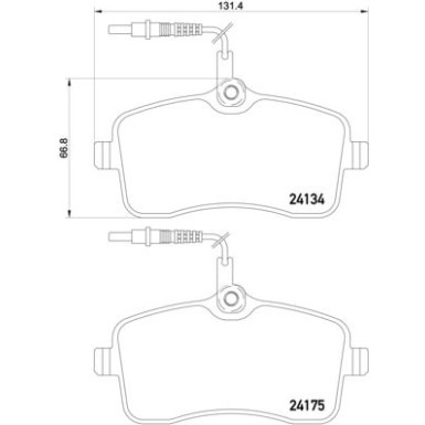 Brembo | Bremsbelagsatz, Scheibenbremse | P 61 109