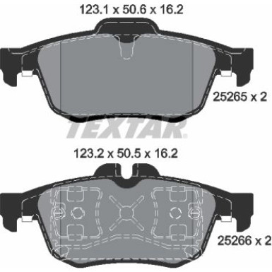 Textar | Bremsbelagsatz, Scheibenbremse | 2526501