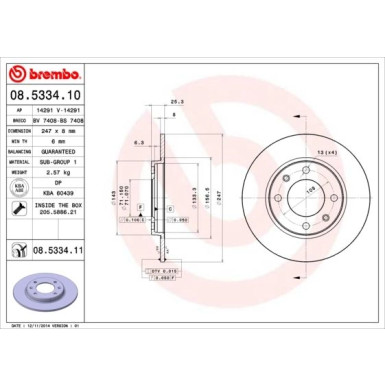 Brembo | Bremsscheibe | 08.5334.11