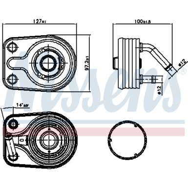 Nissens | Ölkühler, Motoröl | 91163