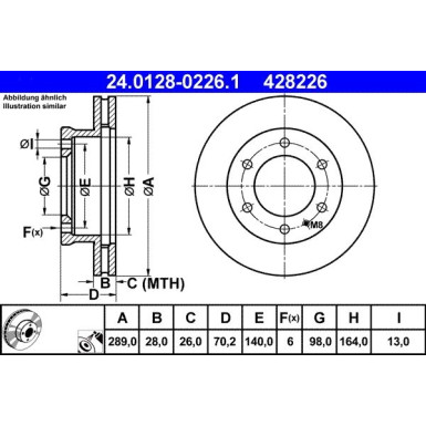 ATE | Bremsscheibe | 24.0128-0226.1