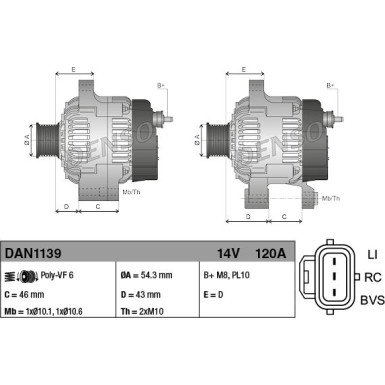 Denso | Generator | DAN1139