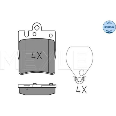 Meyle | Bremsbelagsatz, Scheibenbremse | 025 218 9915