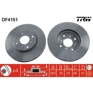 TRW | Bremsscheibe | DF4151