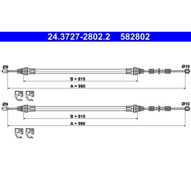 ATE | Seilzug, Feststellbremse | 24.3727-2802.2