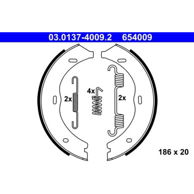 ATE | Bremsbackensatz, Feststellbremse | 03.0137-4009.2