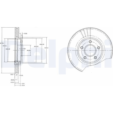 Delphi | Bremsscheibe | BG3826