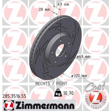 Zimmermann | Bremsscheibe | 285.3516.55