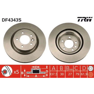 TRW | Bremsscheibe | DF4343S