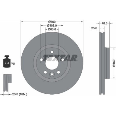 Textar | Bremsscheibe | 92255703