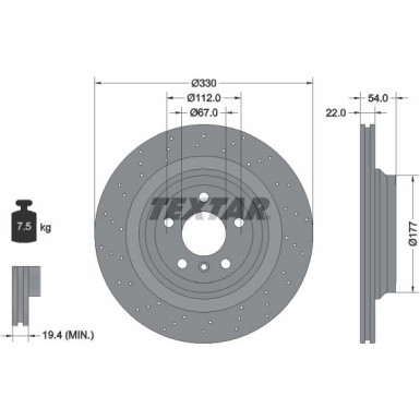 Textar | Bremsscheibe | 92254505