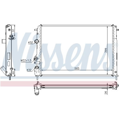 Nissens | Kühler, Motorkühlung | 63896A