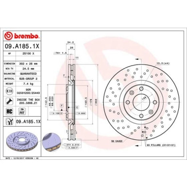 Brembo | Bremsscheibe | 09.A185.1X