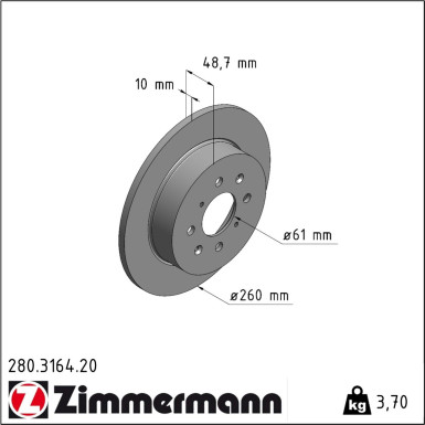 Zimmermann | Bremsscheibe | 280.3164.20