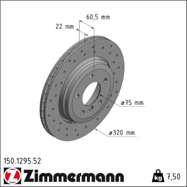 Zimmermann | Bremsscheibe | 150.1295.52