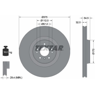 Textar | Bremsscheibe | 92176603