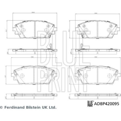 Blue Print | Bremsbelagsatz, Scheibenbremse | ADBP420095