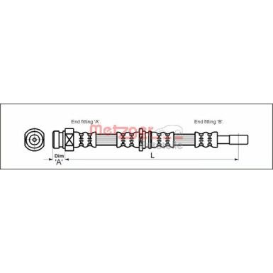 Metzger | Bremsschlauch | 4113315