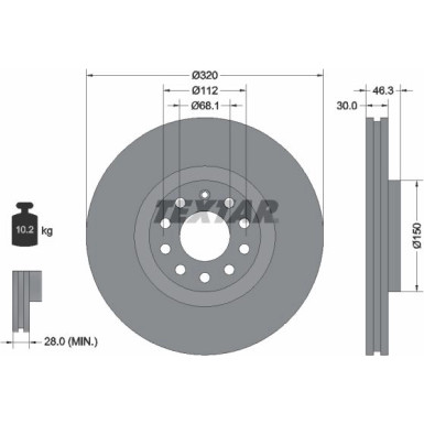 Textar | Bremsscheibe | 92106705