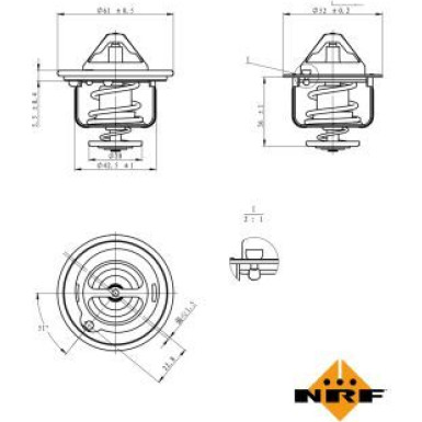 NRF | Thermostat, Kühlmittel | 725143