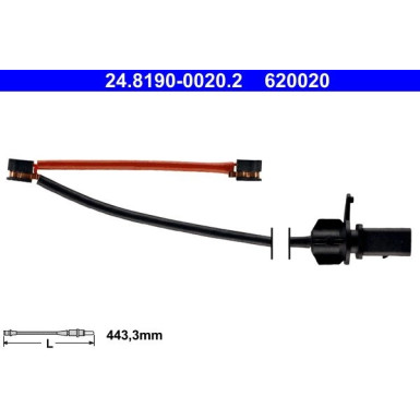 ATE | Warnkontakt, Bremsbelagverschleiß | 24.8190-0020.2