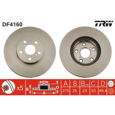 TRW | Bremsscheibe | DF4160