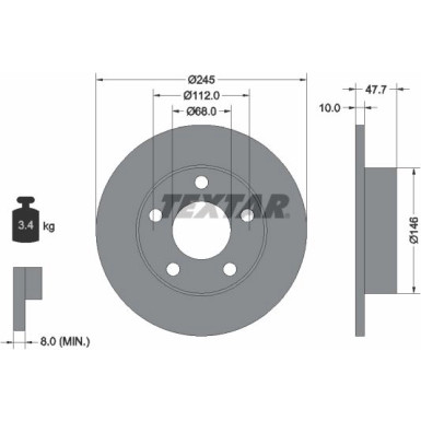 Textar | Bremsscheibe | 92088503