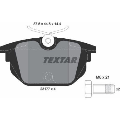 Textar | Bremsbelagsatz, Scheibenbremse | 2317703