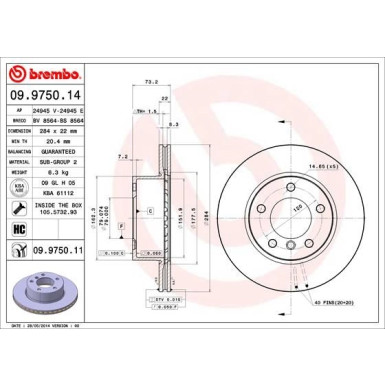 Brembo | Bremsscheibe | 09.9750.11