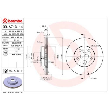 Brembo | Bremsscheibe | 09.A713.11