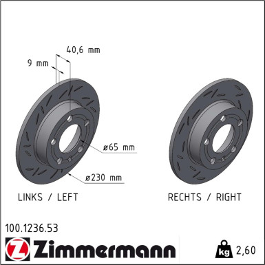 Zimmermann | Bremsscheibe | 100.1236.53