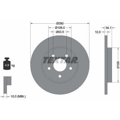 Textar | Bremsscheibe | 92109703