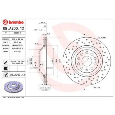 Brembo | Bremsscheibe | 09.A200.1X