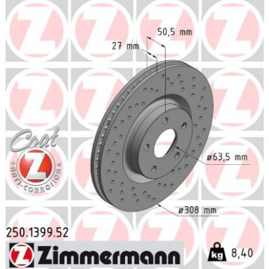 Zimmermann | Bremsscheibe | 250.1399.52