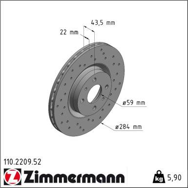 Zimmermann | Bremsscheibe | 110.2209.52