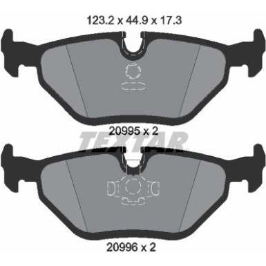 Textar | Bremsbelagsatz, Scheibenbremse | 2099501