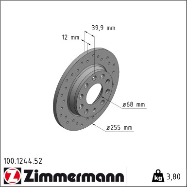 Zimmermann | Bremsscheibe | 100.1244.52