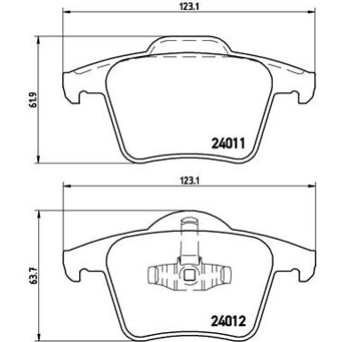 Brembo | Bremsbelagsatz, Scheibenbremse | P 86 019