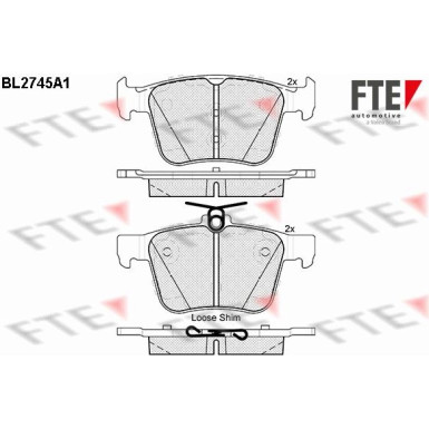 FTE | Bremsbelagsatz, Scheibenbremse | 9010957