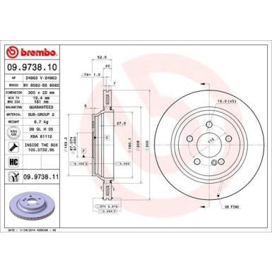 Brembo | Bremsscheibe | 09.9738.11