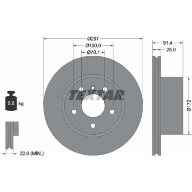 Textar | Bremsscheibe | 92129700