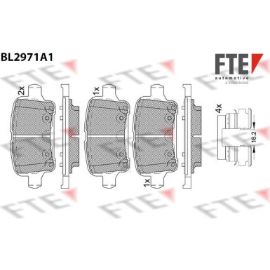 FTE | Bremsbelagsatz, Scheibenbremse | 9011216