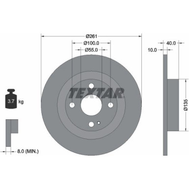 Textar | Bremsscheibe | 92130200